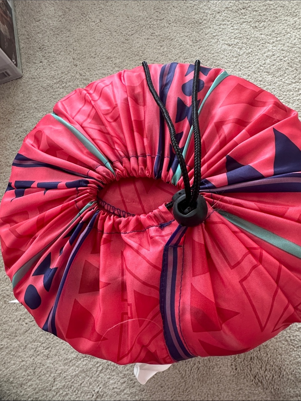NWT Sleeping Bag - Marmot Pink Geometric Stuff Sack with Navy Trim - Picture 3 of 5